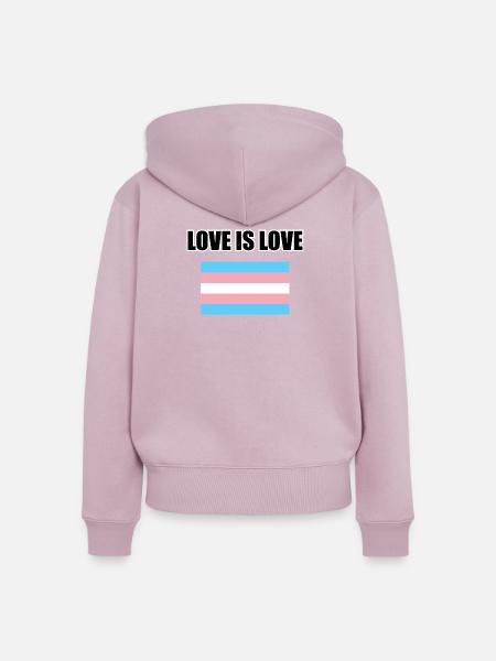 Transgender Love Is Love Flag - Frauen Premium Bio Zip Hoodie - Altrosa