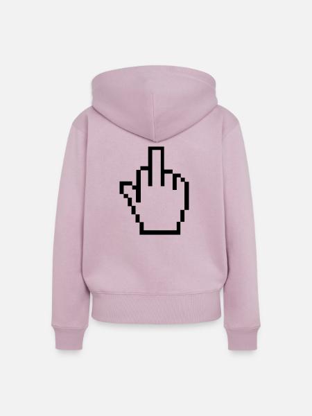 stinkefinger1farbe - Frauen Premium Bio Zip Hoodie - Altrosa