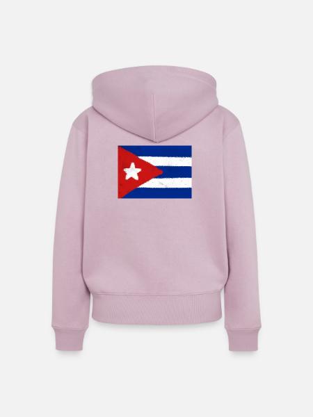 Flagge von Kuba - Frauen Premium Bio Zip Hoodie - Altrosa