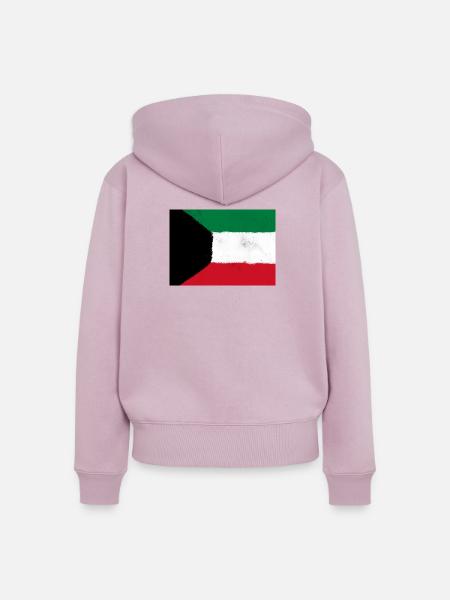 Flagge von Kuwait - Frauen Premium Bio Zip Hoodie - Altrosa