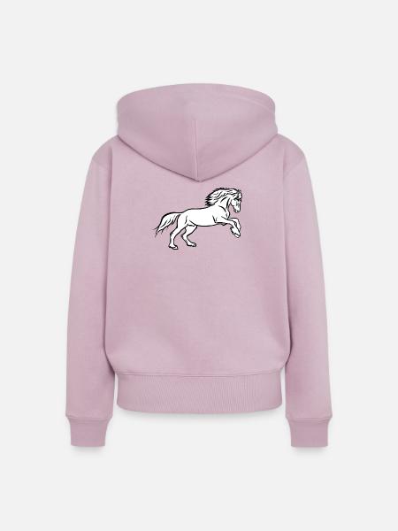 Pferde-Power - Frauen Premium Bio Zip Hoodie - Altrosa