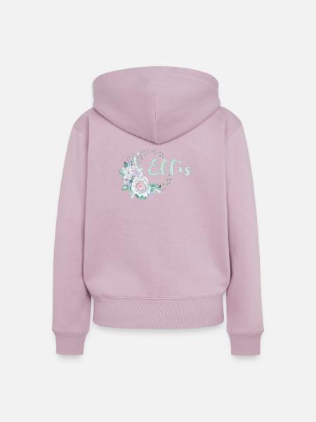Ellis Blütenkranz Floral Name - Frauen Premium Bio Zip Hoodie - Altrosa