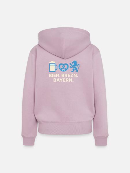 Bier Brezn Bayern Löwe Design - Frauen Premium Bio Zip Hoodie - Altrosa
