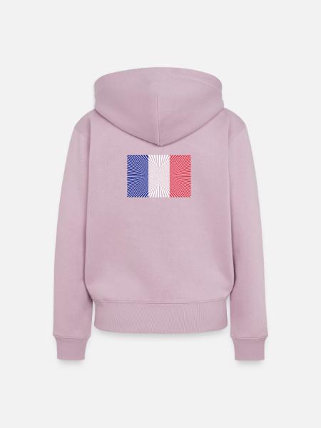 Französische Flagge Strahleneffekt - Frauen Premium Bio Zip Hoodie - Altrosa