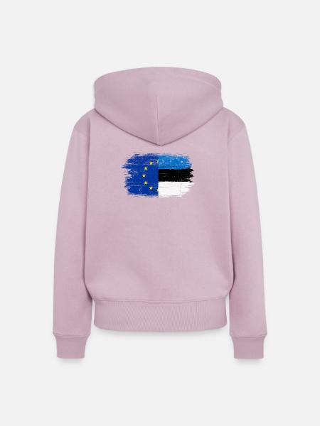 Fusion der EU-deutschen Flagge - Frauen Premium Bio Zip Hoodie - Altrosa