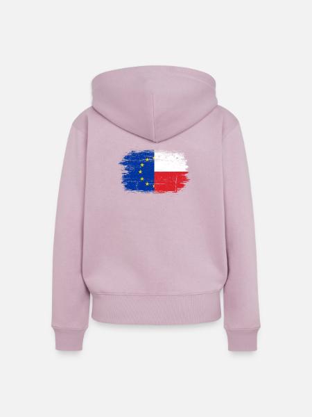 Fusion der EU-Frankreich-Flagge - Frauen Premium Bio Zip Hoodie - Altrosa