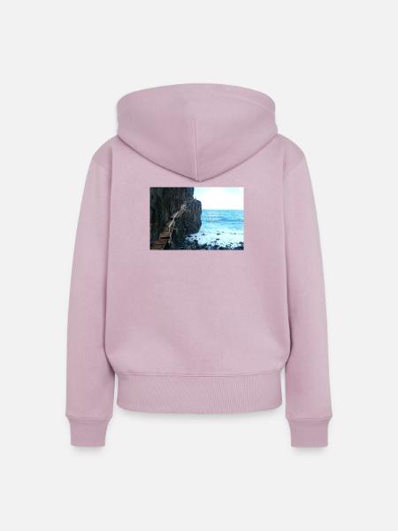 Gefährlicher Weg Madeira - Frauen Premium Bio Zip Hoodie - Altrosa