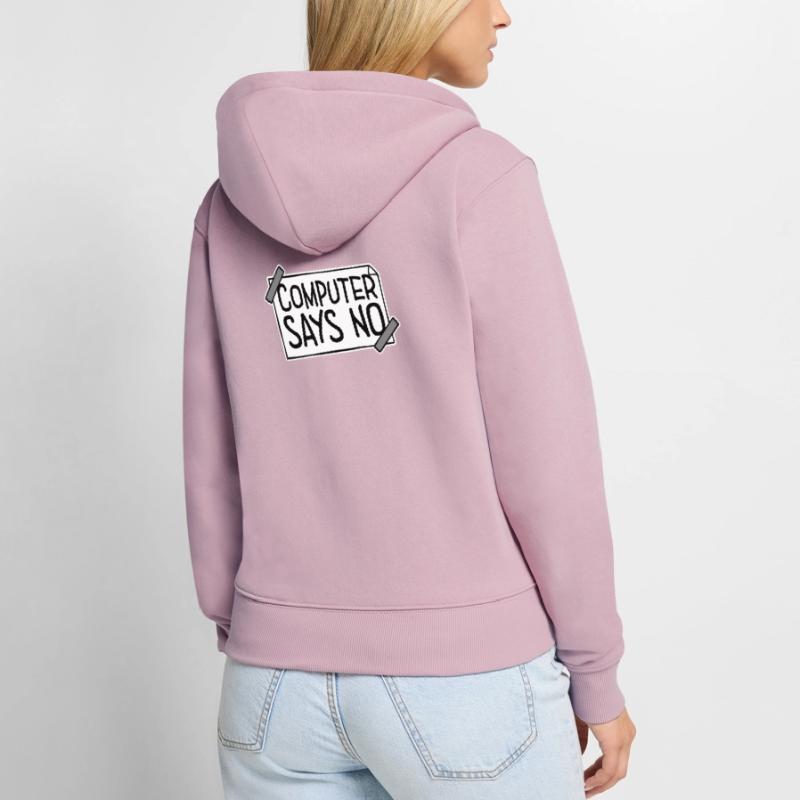 Computer Says No Funny Programmer Nerd Technique Women's Premium Organic Zip Hoodie