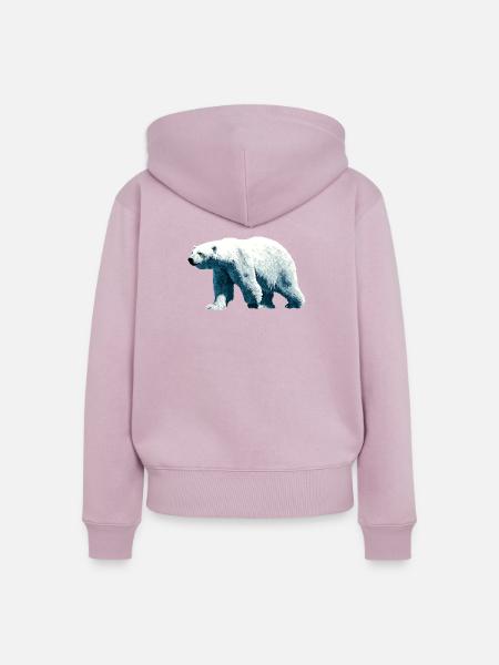 Polar Bär Eisbär - Frauen Premium Bio Zip Hoodie - Altrosa