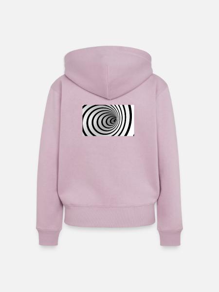 Schwarz-Weiß-Spiralwirbel - Frauen Premium Bio Zip Hoodie - Altrosa