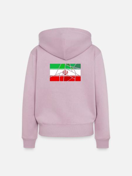 Flagge Iran - Frauen Premium Bio Zip Hoodie - Altrosa