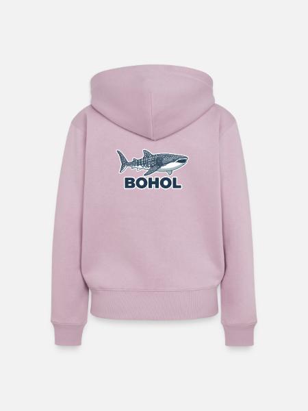 Bohol Walhai Motiv - Frauen Premium Bio Zip Hoodie - Altrosa