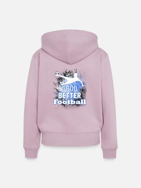 Fußballspiel - Frauen Premium Bio Zip Hoodie - Altrosa