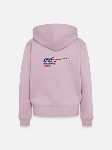 Hawaiian Ukulele Uke American Flag - Frauen Premium Bio Zip Hoodie - Altrosa