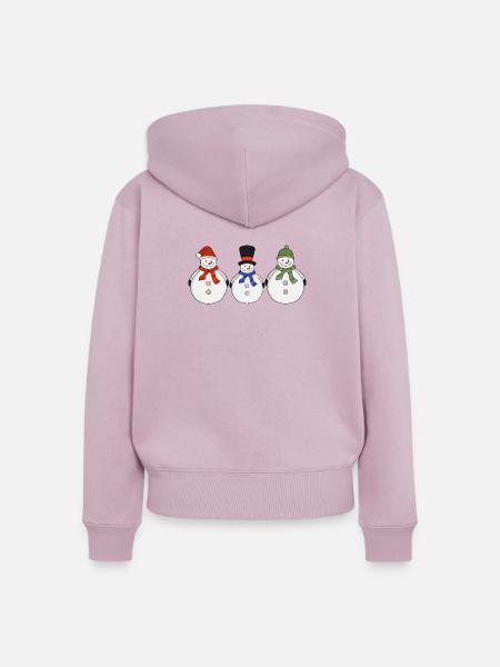 Schneemänner Der Winter ist da - Frauen Premium Bio Zip Hoodie - Altrosa