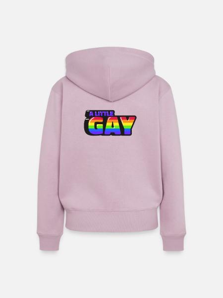 Little Gay Bunt - Frauen Premium Bio Zip Hoodie - Altrosa