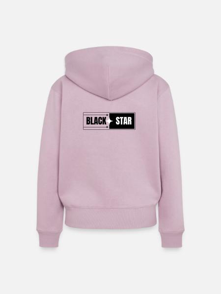 Schwarzer Stern Kontrast-Design - Frauen Premium Bio Zip Hoodie - Altrosa