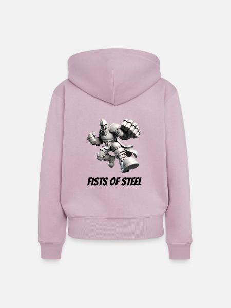 Fäuste aus Stahl - Frauen Premium Bio Zip Hoodie - Altrosa