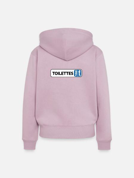 Männliches weibliches WC-Panel - Frauen Premium Bio Zip Hoodie - Altrosa