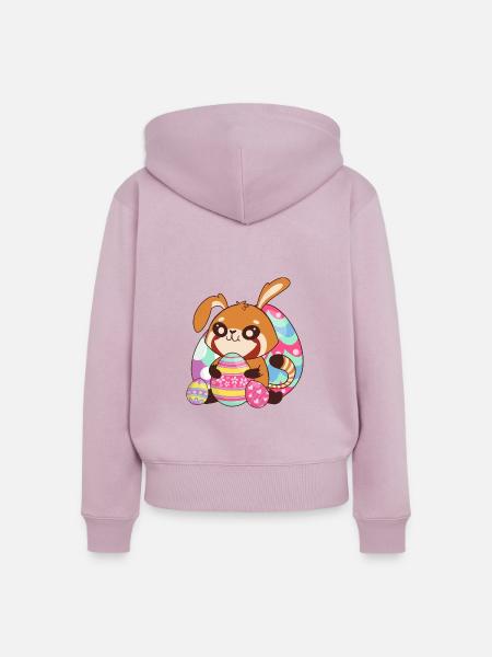 Osterhase Roter Panda - Frauen Premium Bio Zip Hoodie - Altrosa