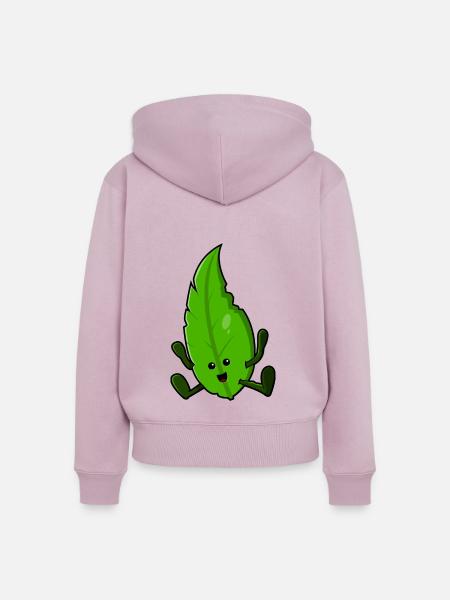 Happy Leaf - Frauen Premium Bio Zip Hoodie - Altrosa