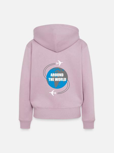 Reise - Frauen Premium Bio Zip Hoodie - Altrosa