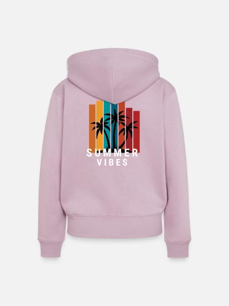 Sommerliche Vibes - Frauen Premium Bio Zip Hoodie - Altrosa