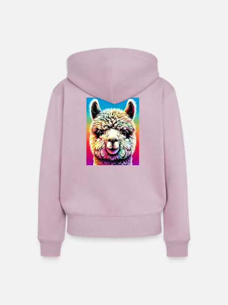 Alpaka - Frauen Premium Bio Zip Hoodie - Altrosa