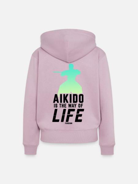 Aikido Schwertkampf Japan - Frauen Premium Bio Zip Hoodie - Altrosa