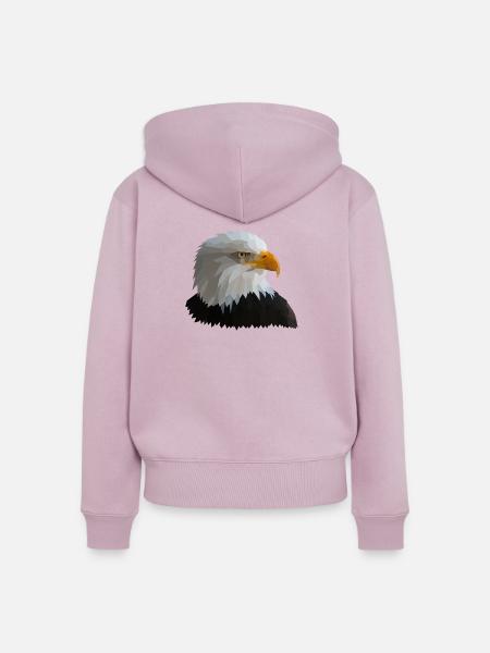 Adler Low-Poly-Style - Frauen Premium Bio Zip Hoodie - Altrosa