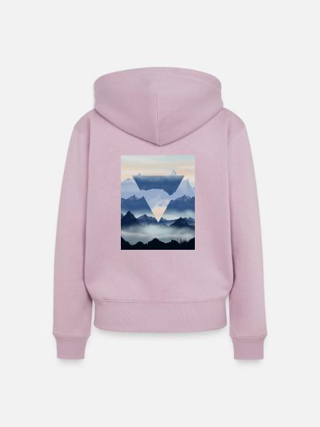 Berglandschaft - Frauen Premium Bio Zip Hoodie - Altrosa