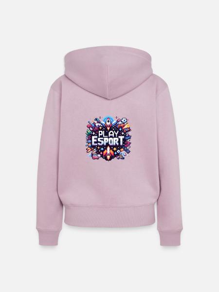 Play Pixel - Frauen Premium Bio Zip Hoodie - Altrosa