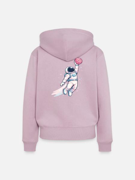 Cosmic Hoop-Astronaut - Frauen Premium Bio Zip Hoodie - Altrosa