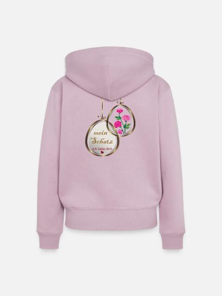 Halskette - Frauen Premium Bio Zip Hoodie - Altrosa