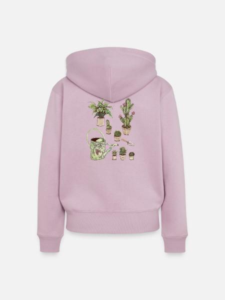 Grünes Pflanzenparadies Topfpflanzen - Frauen Premium Bio Zip Hoodie - Altrosa