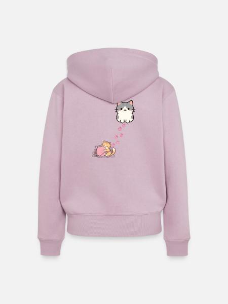 Kätzchen - Frauen Premium Bio Zip Hoodie - Altrosa