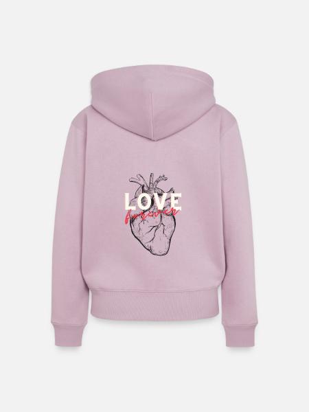 Liebe für immer - Frauen Premium Bio Zip Hoodie - Altrosa