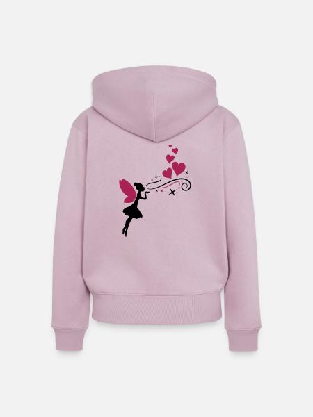 fairy fee hearts - Frauen Premium Bio Zip Hoodie - Altrosa