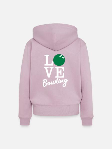 liebe Bowling - Frauen Premium Bio Zip Hoodie - Altrosa