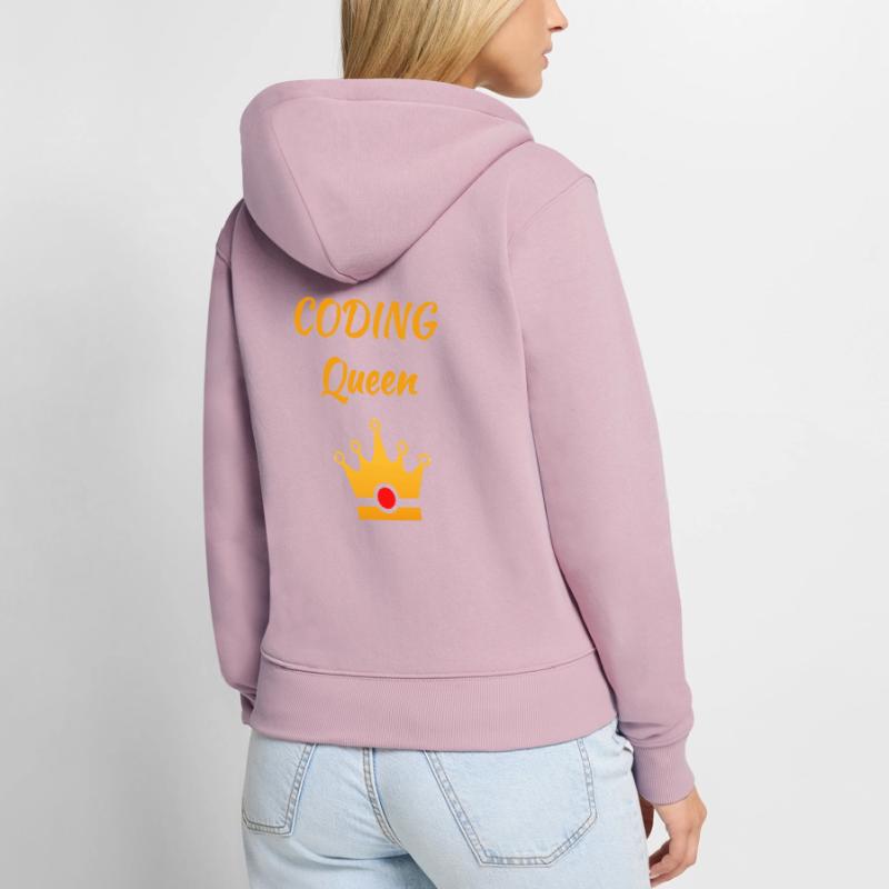 Coding Queen Queen Programmer Mrs. Software Women's Premium Organic Zip Hoodie
