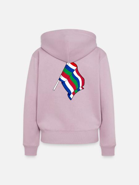 Schiermonnikoog-Flagge – Inselstolz - Frauen Premium Bio Zip Hoodie - Altrosa