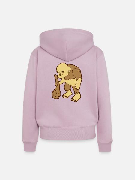 Monster Oger mit Keule - Frauen Premium Bio Zip Hoodie - Altrosa