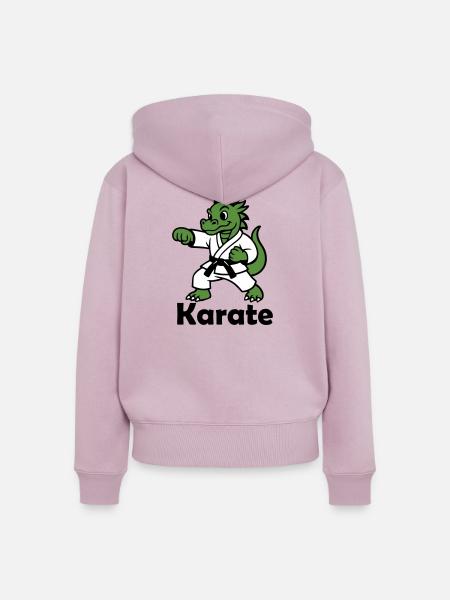 Karate Drache - Frauen Premium Bio Zip Hoodie - Altrosa