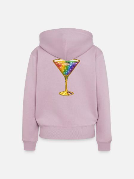 Galaktischer Cocktail in Regenbogenfarben - Frauen Premium Bio Zip Hoodie - Altrosa