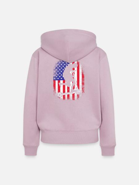 Scooter Roller - Frauen Premium Bio Zip Hoodie - Altrosa