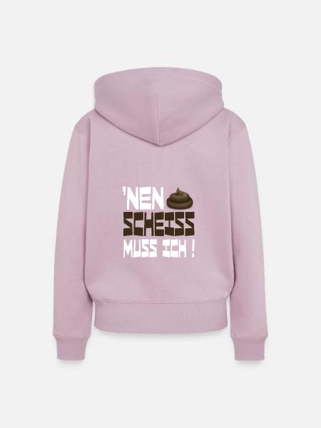 nen scheiss muss ich - Frauen Premium Bio Zip Hoodie - Altrosa