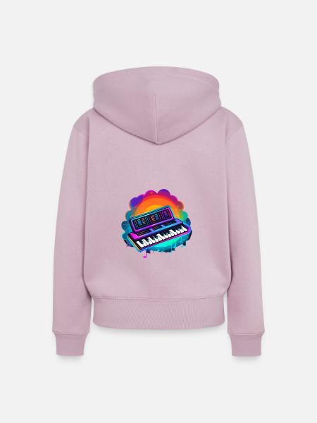 Keyboarder Synthwave 80s Geschenk - Frauen Premium Bio Zip Hoodie - Altrosa