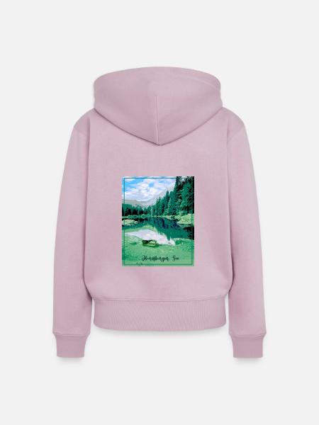 Obernberger See,landschaft,see,Tirol - Frauen Premium Bio Zip Hoodie - Altrosa