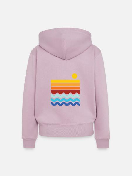 Strand Horizont - Frauen Premium Bio Zip Hoodie - Altrosa