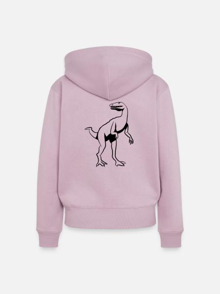 Saurier Dinosaurier Button - Frauen Premium Bio Zip Hoodie - Altrosa